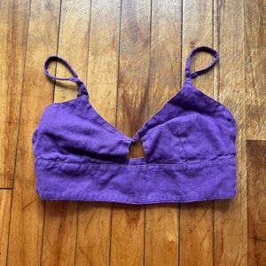 Paloma Wool Women’s Alf Top Dark Mauve 100% Linen Size 38